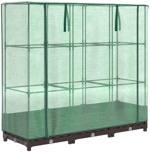 vidaXL Hochbeet mit Gewächshaus-Aufsatz Rattan-Optik 120x40x123 cm 4015797