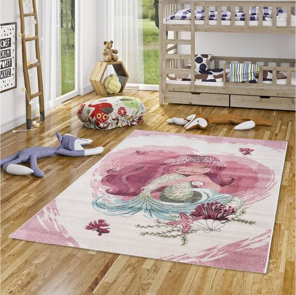 Pergamon Kinderteppich Kinder Teppich Maui Kids Meerjungfrau, Rechteckig, Höhe: 13 mm