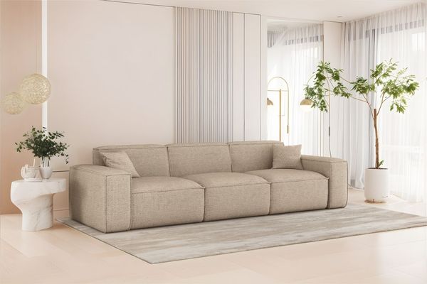LAGERDEAL Sofa Designersofa CELES PREMIUM 3-Sitzer in Stoff Artico Beige
