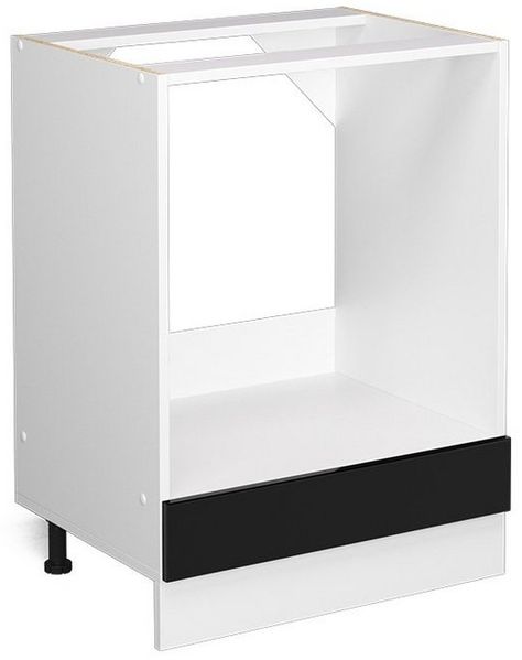 Herdumbauschrank R-Line Schwarz Hochglanz 60 cm ohne Arbeitsplatte Vicco