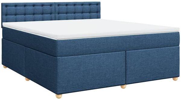 vidaXL Boxspringbett mit Matratze Blau 180x200 cm Stoff 3289079 Bild 3