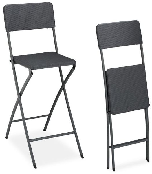 Relaxdays 2er Set Barhocker Rattan
