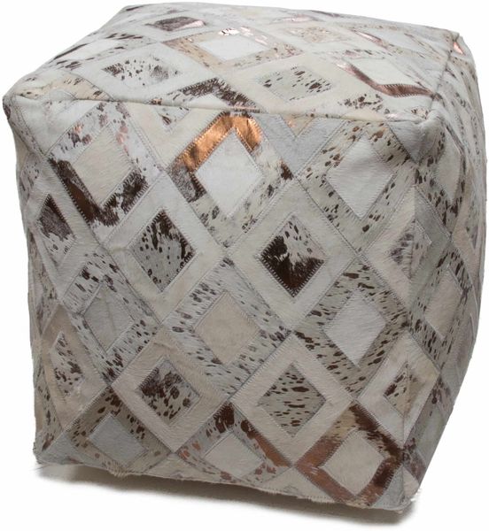Spark Pouf 110 Elfenbein / Chrome 45cm x 45cm