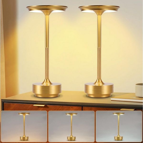 ZMH LED Tischleuchte Kabellos Nachttischlampe Touch Dimmbar Lampe Fensterbank Wohnzimmer, Augenschutz, Einfache Installtion, LED fest integriert, 3000-6500K, mehrere Helligkeitsstufen Akkulampe mit USB-Ladefunktion Kinderzimmer
