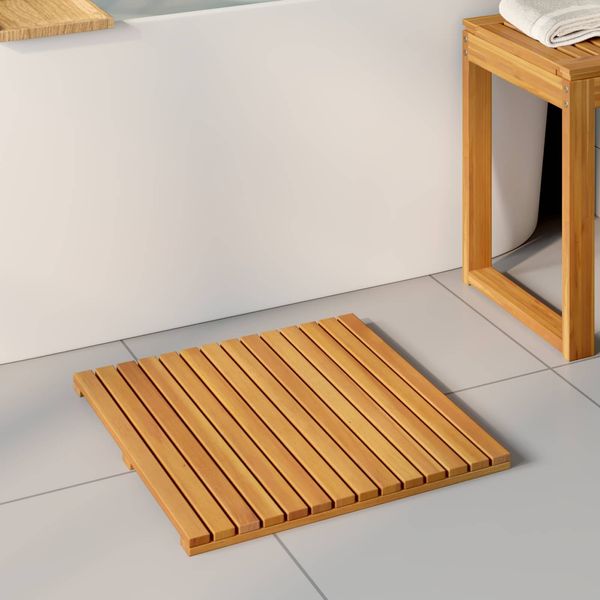 vidaXL Badematte Uni Braun 50 x 50 cm Holz 42025255