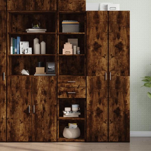 vidaXL Highboard Räuchereiche 40x42,5x185 cm Holzwerkstoff 3281445