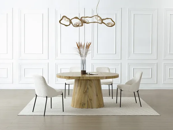 Vente-unique - CLOEVA Esstisch Holz, Platte Beige - B 100 cm x H 76 cm x L 300 cm250 cm200 cm150 cm
