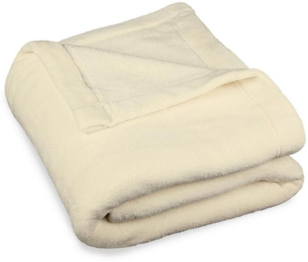 CelinaTex Flauschige Kuscheldecke 150 x 200 cm Creme weiß Decke Sofa warm Wohndecke weich Mikrofaser Fleece Oeko-TEX Montreal