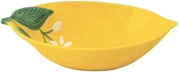 EasyLife Servierschale Fleurs et Citrons, Porzellan, Spülmaschinengeeignet, Mehrfarbig, Motiv: Zitronen, Höhe: 5.5cm