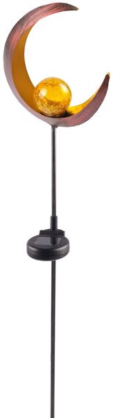 Solar Metall-Gartenstecker 95cm LED Glaskugel Gartendeko Stern oder Mond