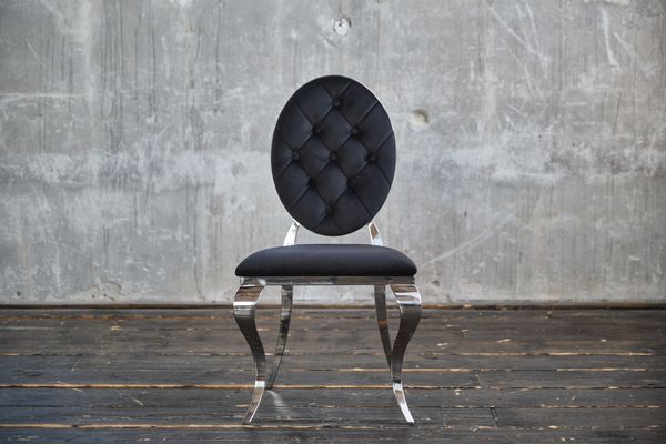 KAWOLA Stuhl LINDA Esszimmerstuhl Barock Velvet schwarz 92 x 56 x 50 cm