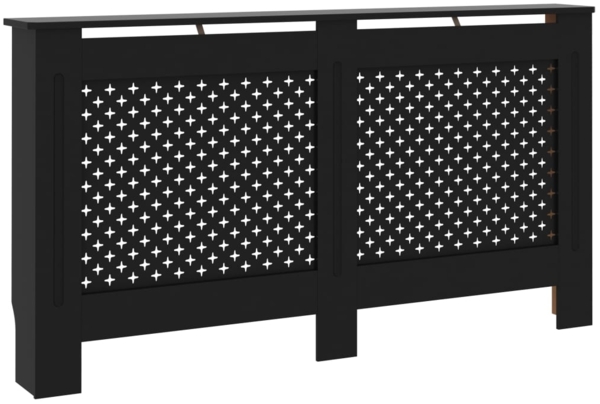 vidaXL Heizkörperverkleidung Schwarz 152x19x81,5 cm MDF 288195