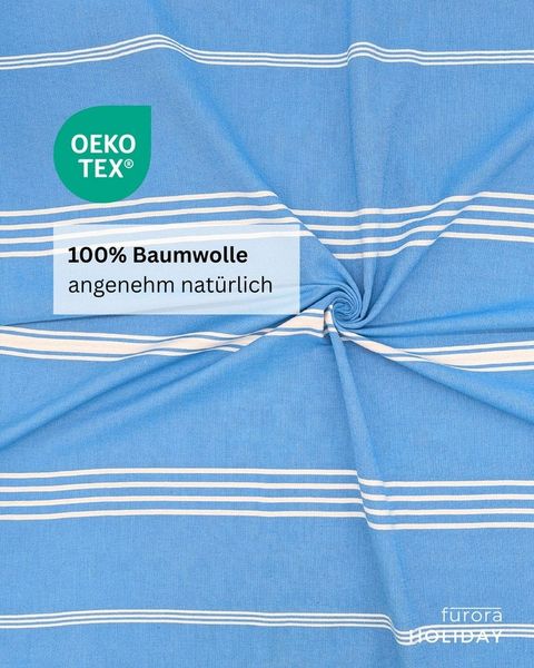 furora HOLIDAY Saunatuch Strandtuch Hamamtuch: groß 100x200 cm Saunatuch, Strandhandtuch dünn, Strandtuch Saunatuch aus 100% Baumwolle Strandtuch Set