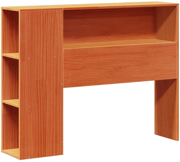 vidaXL Massivholzbett mit Regal ohne Matratze Wachsbraun 75x190 cm 3323091 Bild 6