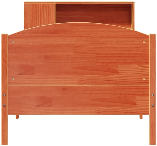 vidaXL Massivholzbett mit Regal ohne Matratze Wachsbraun 75x190 cm 3323091 Bild 3