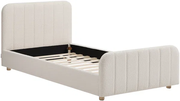 Vente-unique - ROGADI Bett Stoff Weiß - B 201 cm x H 80 cm x L 97 cm Bild 2