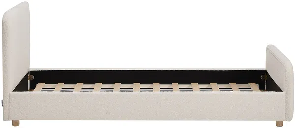 Vente-unique - ROGADI Bett Stoff Weiß - B 201 cm x H 80 cm x L 97 cm Bild 4