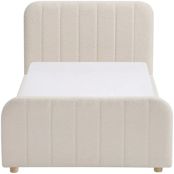 Vente-unique - ROGADI Bett Stoff Weiß - B 201 cm x H 80 cm x L 97 cm Bild 3