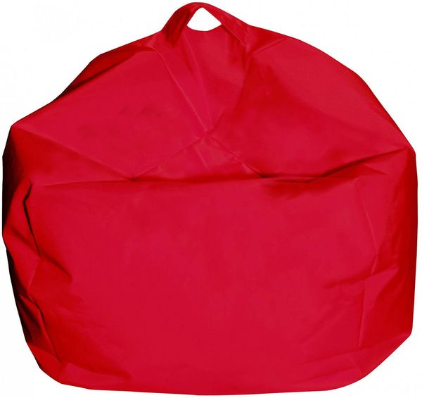 Dmora Pouf Ascia, Mehrzwecksessel, Sitzsack, Hockerhocker, Made in Italy, 65x65 h50 cm, Rot