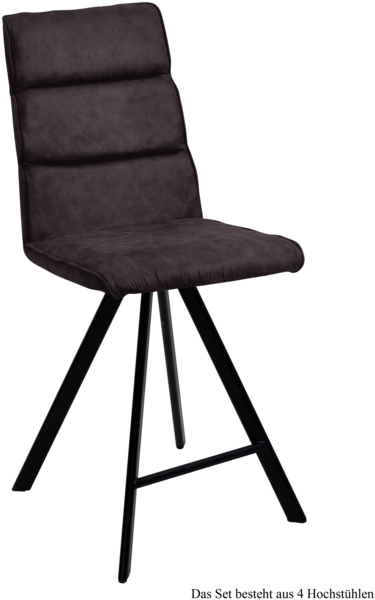 Thekenstuhl drehbar (4er-Set) Devinne 47 x 109 x 60 Schwarz/Anthrazit