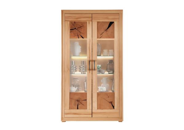 Vitrine >WZ-0315< (BxHxT: 106x201x40 cm) in natur geölt - 106x201x40 (BxHxT)