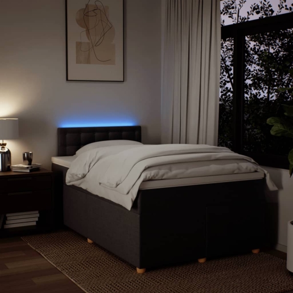 vidaXL Boxspringbett mit Matratze Dunkelbraun 120x190 cm Stoff 3288936 Bild 4