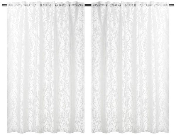 MOON Heimtextilien Vorhang Schlaufenvorhang Dekoschal Ronny mit Ausbrenner Motiv 140x245-weiß (2 St), halbtransparent