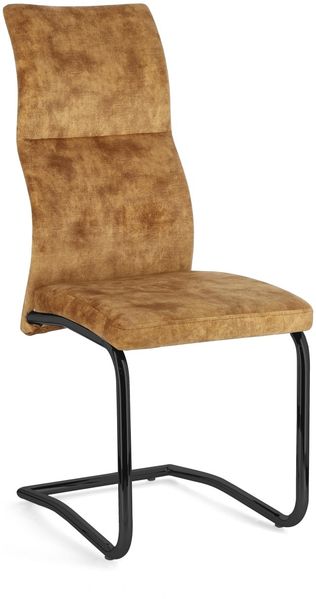 Esszimmerstuhl Thelma 4er-Set aus Samt, modern, Gelb, gepolstert, Freischwinger-Gestell