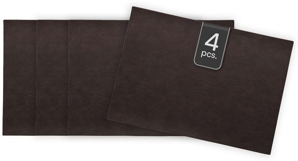 ASA SELECTION Platzset VEGAN LEATHER, Tisch-Sets, Dunkelbraun, B 33 cm, (4-St)