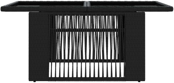 vidaXL Gartentisch Schwarz 100 x 55 x 37 cm PE Rattan und Glas 42035136 Bild 4