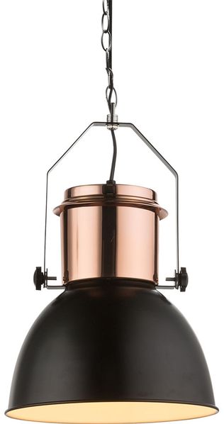 Hängeleuchte, kupfer, schwarz, D 26,5 cm