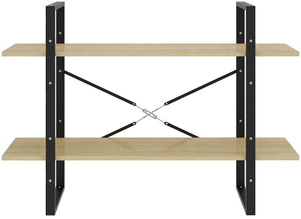 vidaXL Bücherregal 2 Fächer Sonoma-Eiche 100x30x70 cm Holzwerkstoff 806470 Bild 5