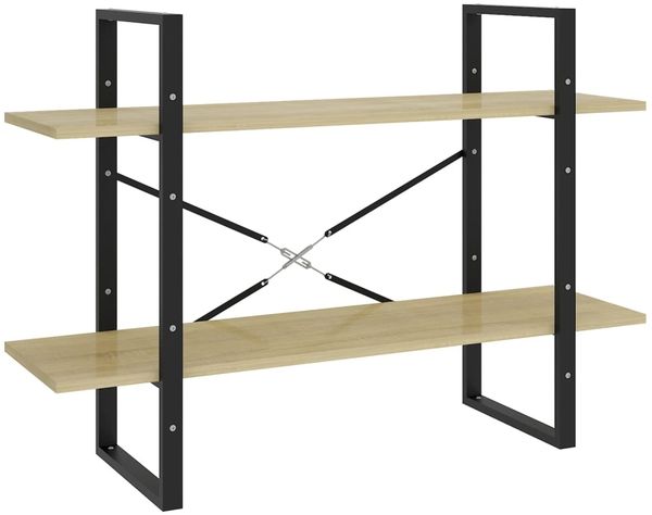 vidaXL Bücherregal 2 Fächer Sonoma-Eiche 100x30x70 cm Holzwerkstoff 806470 Bild 2