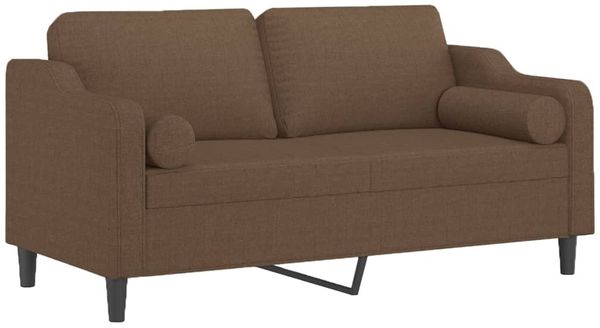 vidaXL 2-Sitzer-Sofa mit Zierkissen Braun 140 cm Stoff 3200848 Bild 3