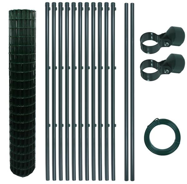 Schweißgitterzaun Komplettset 1,5 x 25m Zaunset Gartenzaun Zaun mit Pfosten Set