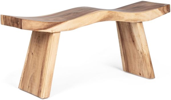 Bank Lewella aus Suarholz, massiv und naturbelassen, modernes Design, für 1–2 Personen