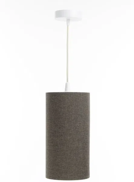 BPS Koncept 0T0-012-15w20 Hängeleuchte BOHO ELEGANT E27 1x40W Stoff strukturiert auf PVC-Kunststoff dunkelgrau H:102cm Ø15cm dimmbar Bild 2