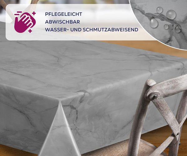 Beautex Tischdecke Wachstuchtischdecke abwischbar, Gartentischdecke Marmorstein (1-tlg)