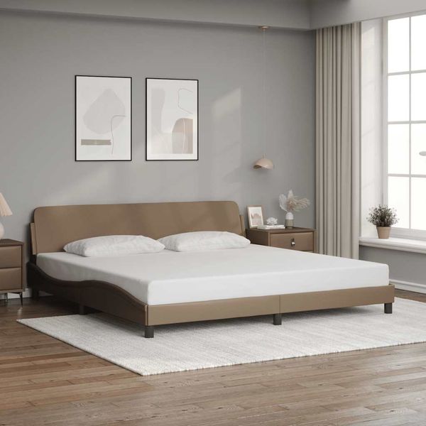 vidaXL Bettgestell "Dover" Cappuccino-Braun 200x200 cm Kunstleder 373262