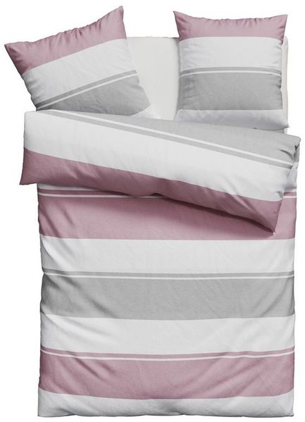 OTTO home Bettwäsche Yonne, Renforcé, 3 teilig, in frischen Farben, gestreifte Bettwäsche, ab Gr. 135x200 cm