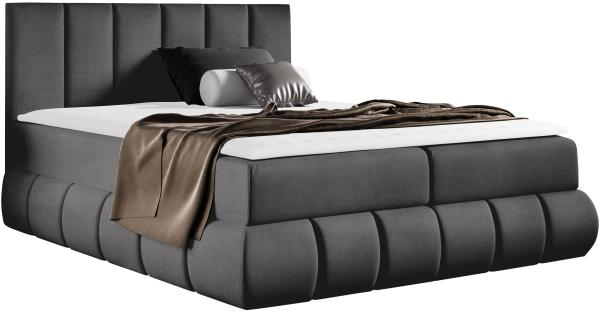 Boxspringbett Murkat, Grau, 140 x 200 cm