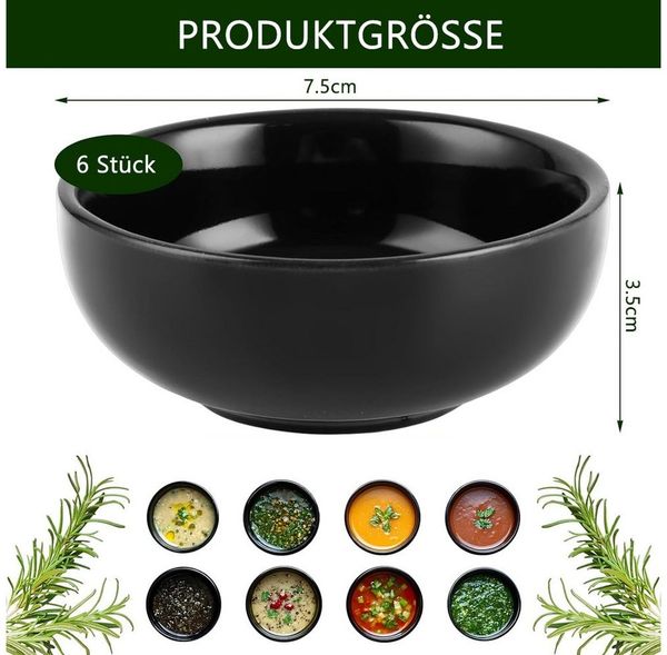 TUWENA Dipschale 6 Stück Kleine Dip Schälchen, Sushi Sojasauce Schälchen, Snackschalen