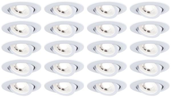 Paulmann 99997 LED Einbauleuchten 20er-Set schwenkbar 3000K Weiß