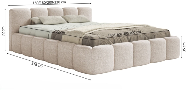 Selsey 'Cloudy Low' Polsterbett 180x200 mit Bettkasten und Lattenrost, hydrophobe Chenille, Olivgrün Bild 5