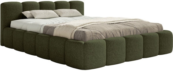 Selsey 'Cloudy Low' Polsterbett 180x200 mit Bettkasten und Lattenrost, hydrophobe Chenille, Olivgrün Bild 1