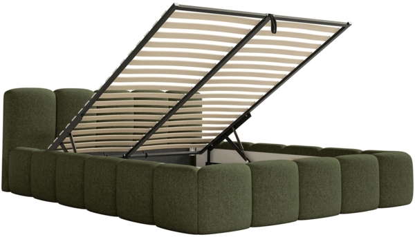 Selsey 'Cloudy Low' Polsterbett 180x200 mit Bettkasten und Lattenrost, hydrophobe Chenille, Olivgrün Bild 4