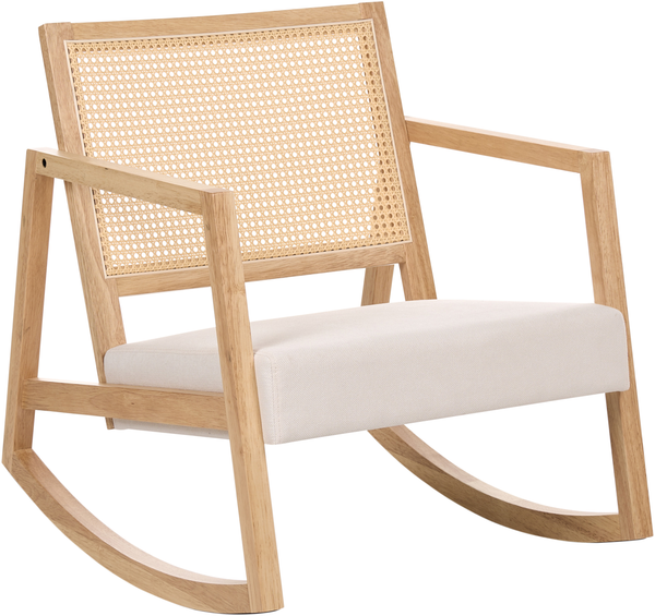 Schaukelsessel LEIDY Holz Hellbraun Hellbeige