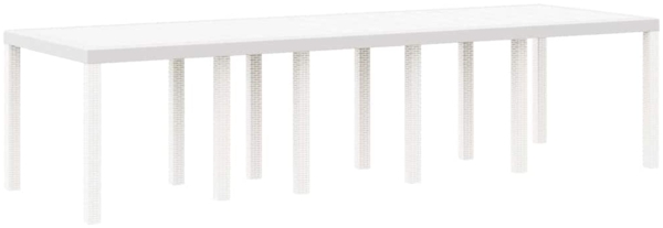 vidaXL Gartentisch Weiß 300 x 100 x 73 cm Poly-Rattan 3378522