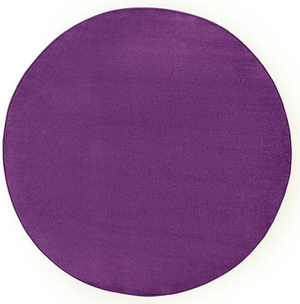 Runder Kurzflor Teppich Uni Fancy rund - violett - 133 cm Durchmesser