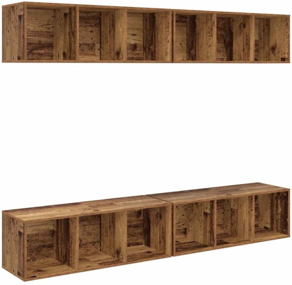 vidaXL TV-Schrankset 4 pcs Altholz 37 x 37 x 107,5 cm Holzwerkstoff 3393534